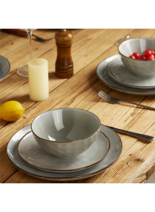 Famiware Ocean Series 12 Pieces Dinnerware Set, Round, Grey - Image 3
