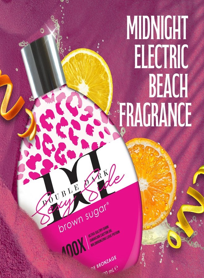 Brown Sugar Double Dark Sexy Side Tanning Lotion, 400X Wildbronzer with Jamaican Black Castor Oil, Double Carrot Oil, Hyaluronic Acid & Peptides, 13.5 Fl Oz - Image 5