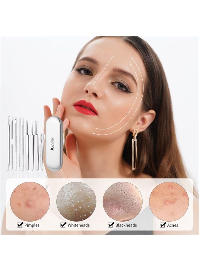 DUcare Blackhead Remover Tools 9 Pcs Pimple Popper Tool Kit with Metal Case for Pimples, Blackheads, Zit Removing, Forehead