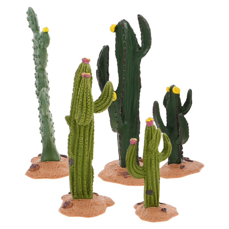 5pcs Mini Artificial Plants Fake Realistic Cactus Figurines Tiny Faux Greenery Table Centerpieces Faux Cactus Decorations For Office Home Decor Desktop Shelf Display - Image 5