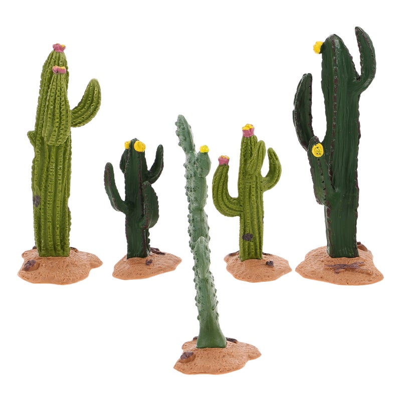 5pcs Mini Artificial Plants Fake Realistic Cactus Figurines Tiny Faux Greenery Table Centerpieces Faux Cactus Decorations For Office Home Decor Desktop Shelf Display - Image 1