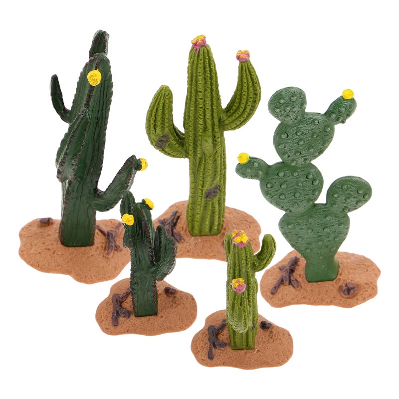 5pcs Mini Artificial Plants Fake Realistic Cactus Figurines Tiny Faux Greenery Table Centerpieces Faux Cactus Decorations For Office Home Decor Desktop Shelf Display - Image 4