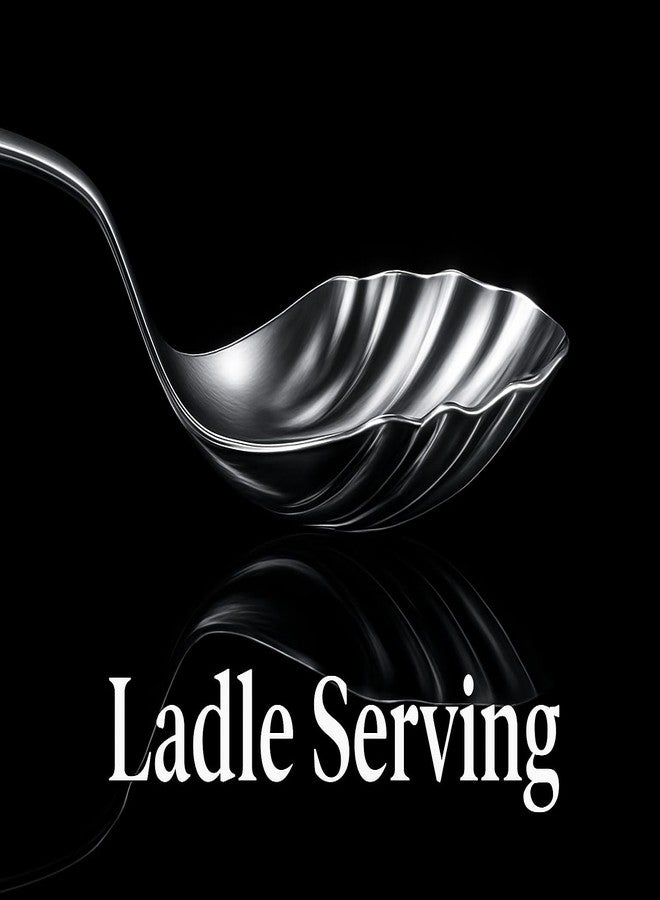 EvoFlex Decorative Serving Spoons Set, Shell-Shaped Bowl, Embossed Handle Flower Design, Stainless Steel, Set of 4 Heavy Gauge Non-Stick Set of 2 Soup Ladle (Karchi), 2 Solid Spoon- 27L x 7W CM - Image 5
