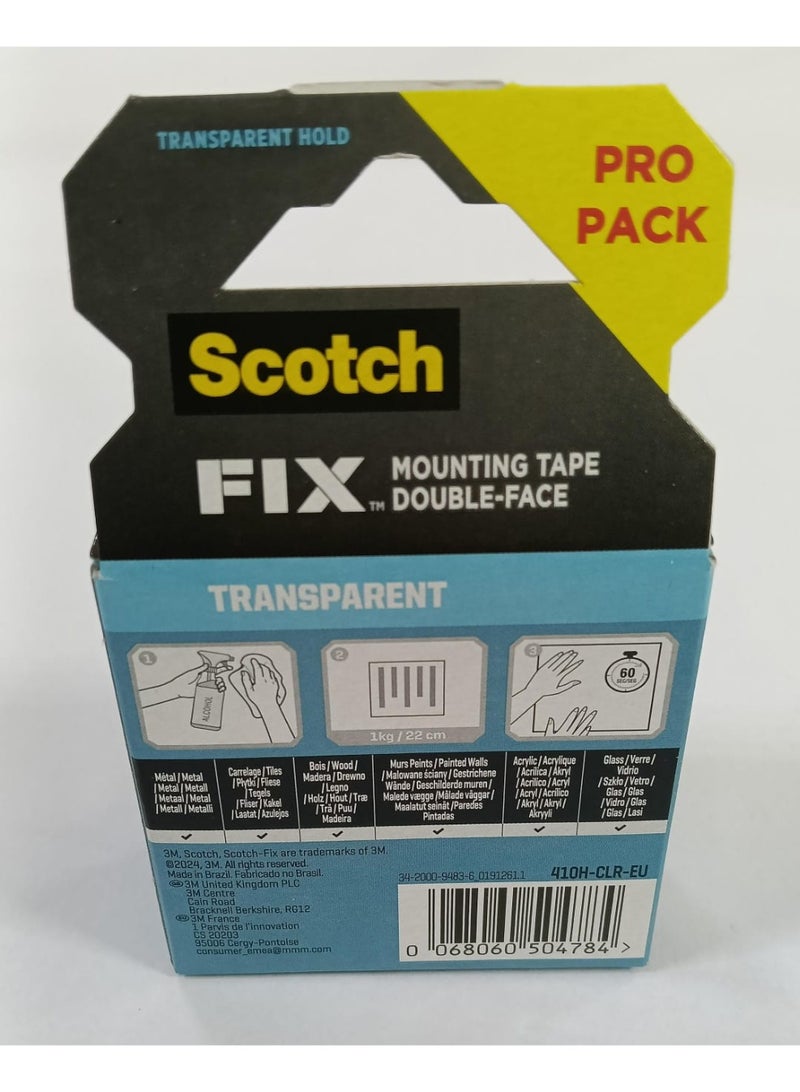 3M Scotch-Fix™ Clear Double-Sided Mounting Tape 410H-CLR-EU, 25mmx1.5m, 24 RL/CV - Image 3