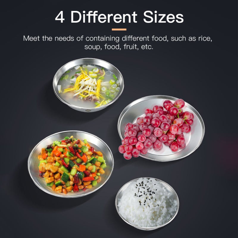 Stainless Steel Cookware 8pcs Set Anti-Rust - Easy To Clean Stackable Bowls for Outdoor Camping Picnic Hiking Dining - Image 5