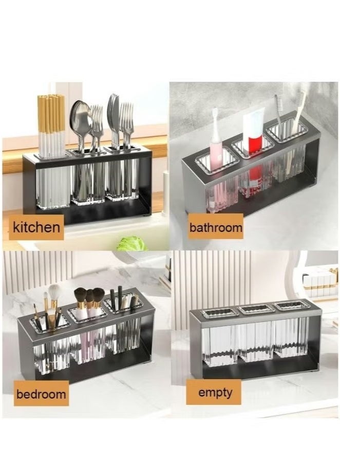 Beauenty Kitchen Utensil Holder with 3 Compartments,cutlery holder  - Image 5