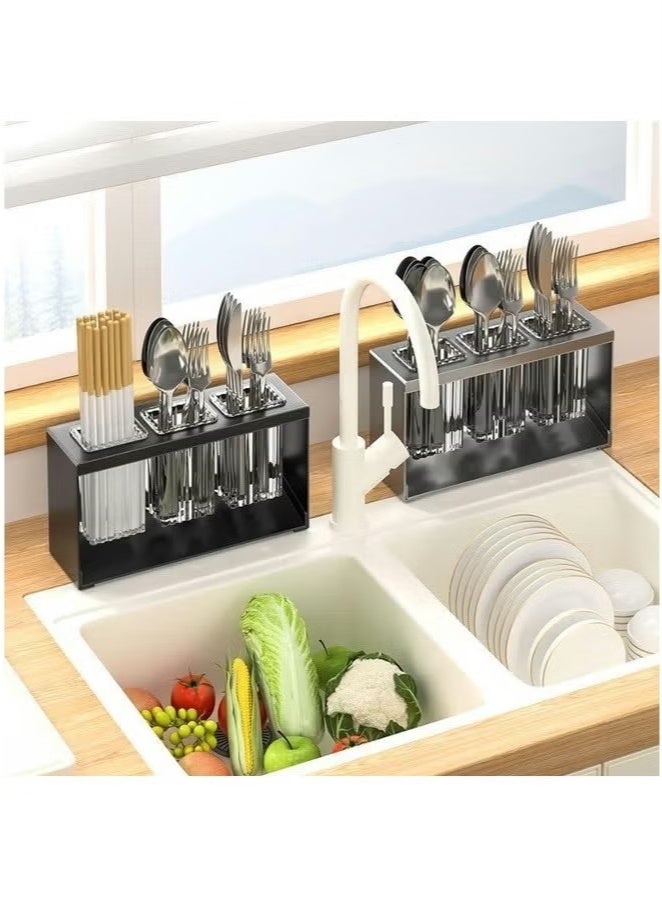 Beauenty Kitchen Utensil Holder with 3 Compartments,cutlery holder  - Image 2