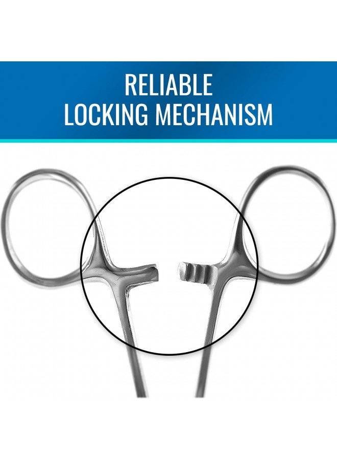 Mabis Precision Kelly Forceps Locking Tweezers Clamp, Silver, Curved, 5-1/2 Inch, 1 Count (Pack Of 1) - Image 4