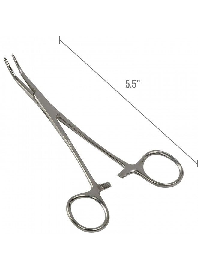 Mabis Precision Kelly Forceps Locking Tweezers Clamp, Silver, Curved, 5-1/2 Inch, 1 Count (Pack Of 1) - Image 3