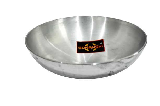 Sonanshi Sonanshi Aluminium Kadai/Frying Pan for Cooking, Aluminium Fry Kadhai/Pan for Kitchen (Without Handle) (12 Inch)  - Image 1
