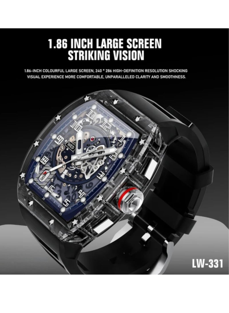 Lenyes Men's Sports1.86 inch IP67 Waterproof Heart rate Monitor Watch Fitness Tracker Smart watch For Android ios - Image 2