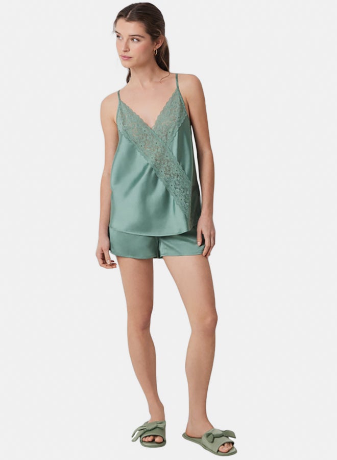 women'secret Satin And Lace Pajamas  - Image 1