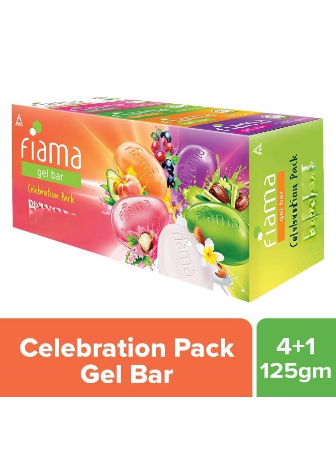 Fiama Gel Bar Celebration Pack With 5 unique Gel Bars & Skin Conditioners For Moisturized Skin, 125g Soap (Pack of 3) - Image 2