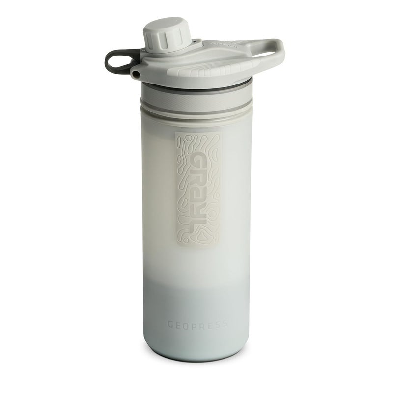 GRAYL GeoPress 24 oz Water Purifier Bottle - Filter for Hiking, Camping, Survival, Travel (Peak White) - Image 1