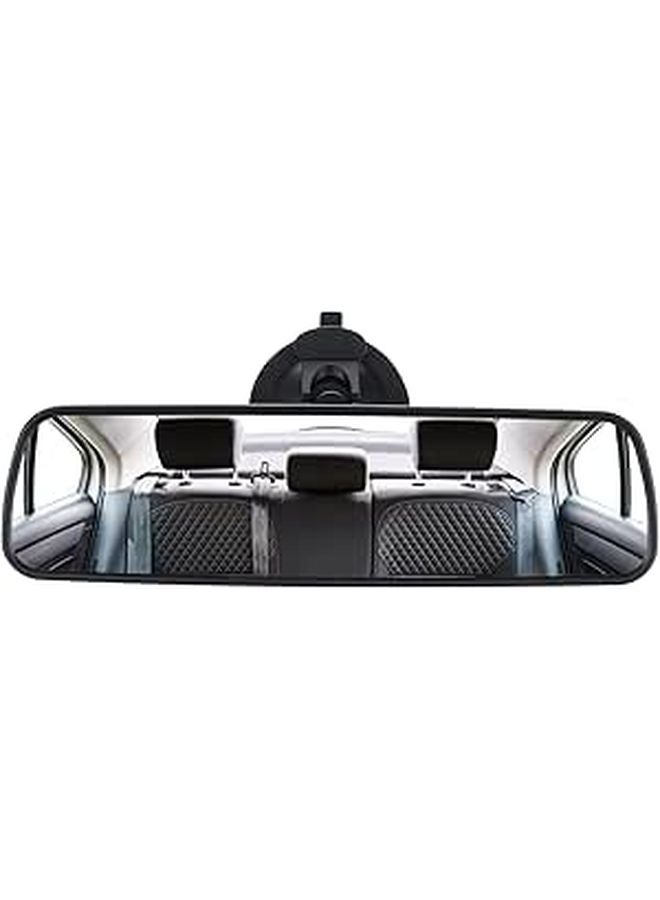 Car Rear View Mirror Wide Angle Black Glass Suction Cup Mount Universal Fit - Image 1