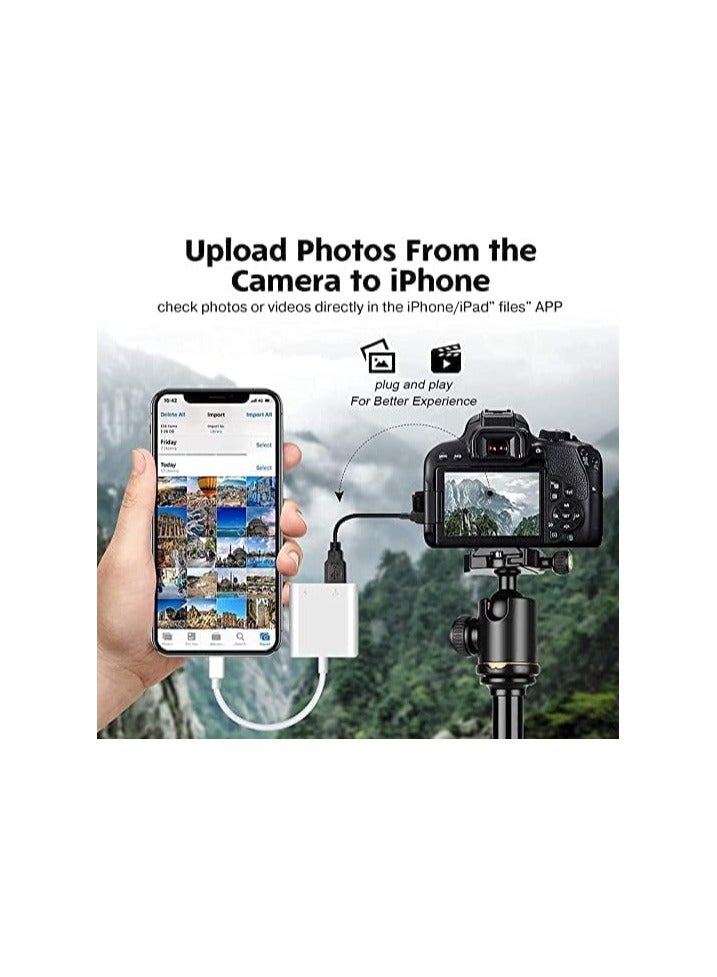 erorex Lightning to USB Camera Adapter,Lightning to USB Female OTG Adapter with Charging Port Compatible for iPhone/iPad/Card Reader/USB Flash Drive/Keyboard/Mouse, Plug and Play  - Image 4