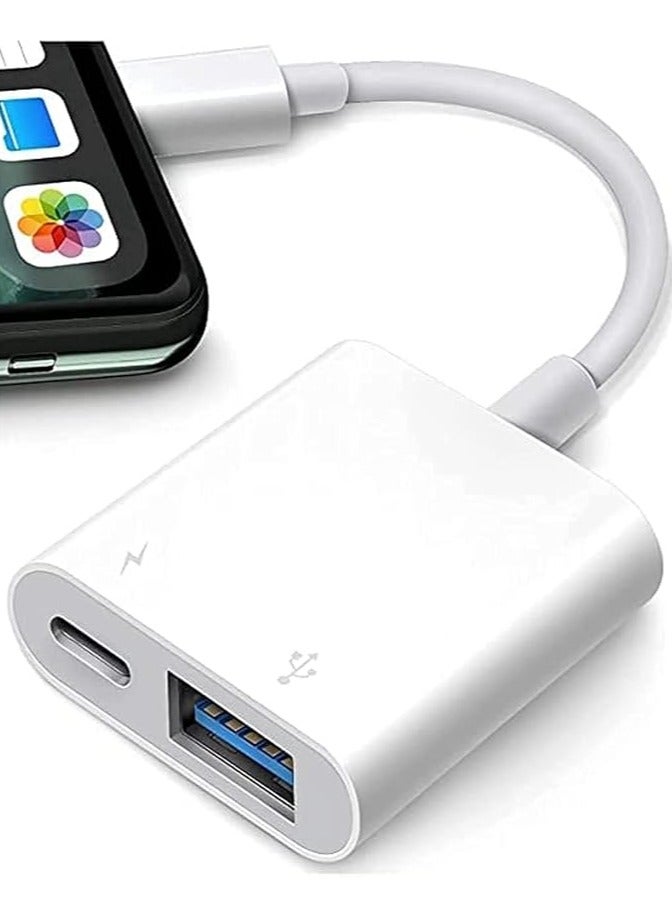 erorex Lightning to USB Camera Adapter,Lightning to USB Female OTG Adapter with Charging Port Compatible for iPhone/iPad/Card Reader/USB Flash Drive/Keyboard/Mouse, Plug and Play  - Image 5