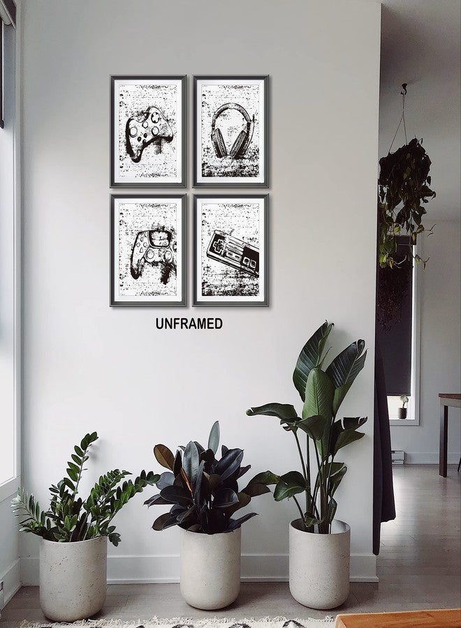 AEHIE Retro Video Game Gaming Poster Prints for Home Boys Room Playroom Decor,Black And White Video Game Decorations Prints Wall Art Unframed 4pcs 8x10inches,Gift for Gamer Boys Gaming Love (8×10 inc) - Image 3