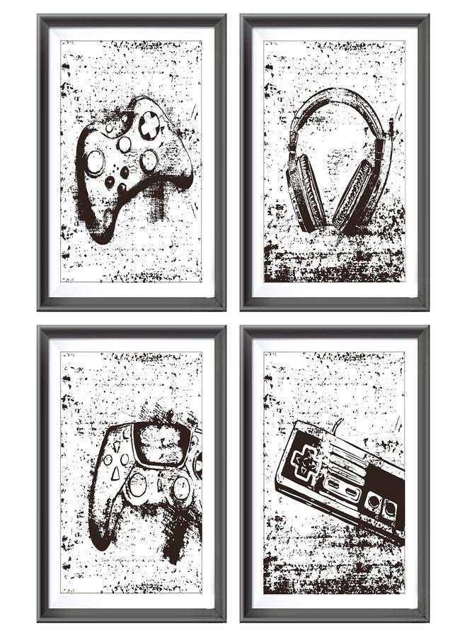 AEHIE Retro Video Game Gaming Poster Prints for Home Boys Room Playroom Decor,Black And White Video Game Decorations Prints Wall Art Unframed 4pcs 8x10inches,Gift for Gamer Boys Gaming Love (8×10 inc) - Image 1