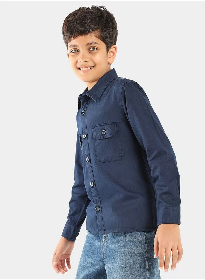 LILPICKS Flap Pocket Detail Slim Fit Shirts by Styli