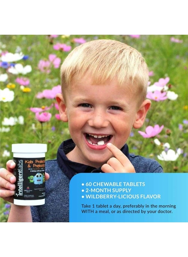 Intelligent Labs 6 Billion CFU Kids/Children's Probiotics with Prebiotics, Sunfiber and FOS, for 10x More Effectiveness, One A Day Great Taste Chewable Probiotic, 60-Day Supply, Third-Party Verified  - Image 3