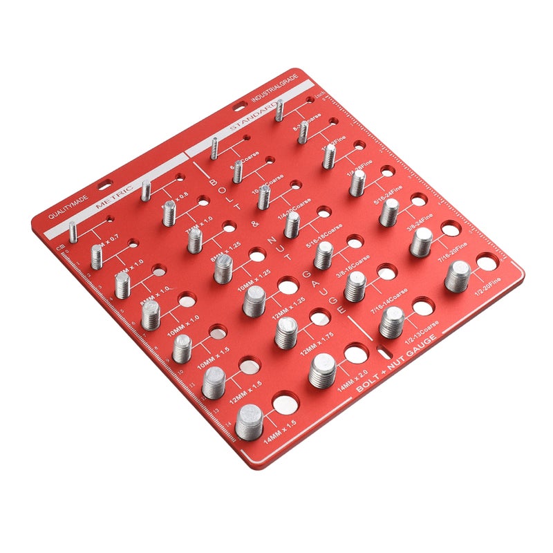 28 Thread Checker Inch Metric Nut Bolt Size Gauge Identifier Standard Ruler Hand Tool - Image 2