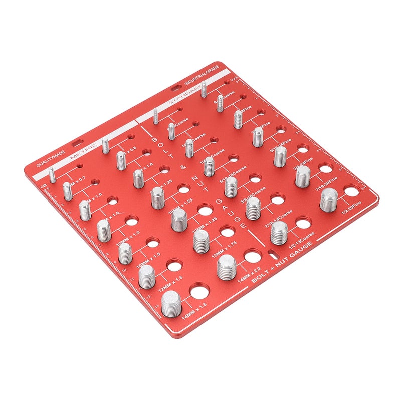 28 Thread Checker Inch Metric Nut Bolt Size Gauge Identifier Standard Ruler Hand Tool - Image 3