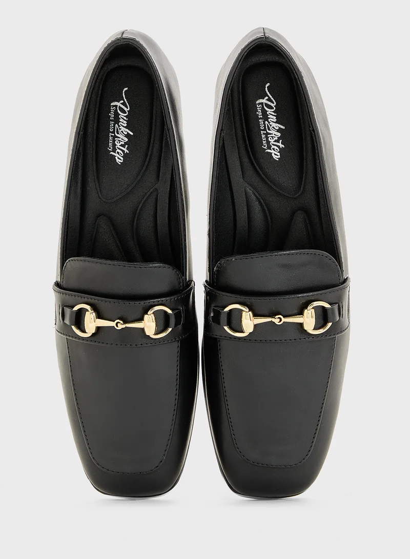 Pink Step Horsebit Loafer