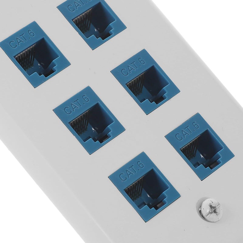 6 Port Ethernet Wall Plate 115x70mm Network Outlet For Home Office - Image 5