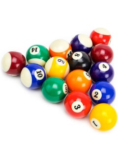 Generic Complete Standard Billiard Balls Set of 16 Billiard Balls, Regular Size Billiard Table Balls Set Multi-Colour, Super Pro Billiard Balls for Beginners and Professionals for Practice  - Image 1