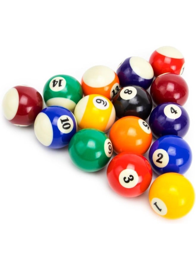 Generic Complete Standard Billiard Balls Set of 16 Billiard Balls, Regular Size Billiard Table Balls Set Multi-Colour, Super Pro Billiard Balls for Beginners and Professionals for Practice  - Image 1