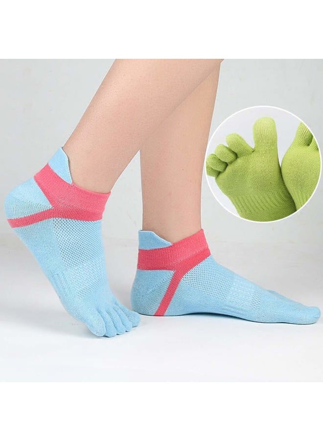 Fasot Women Toe Socks 5 Finger Cotton Wicking Athletic 6 Pack 3 Pack, Color 3, One size - Image 3