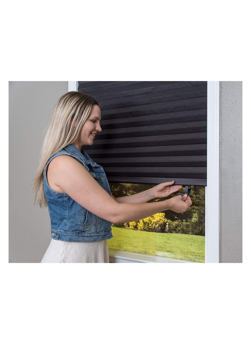 Goolsky - Goolsky Roller Window Shades Blackout Blinds for Windows Cordless Bedroom Shade Room Darkening Shades Door Blinds with Thermal Insulated Easy to Install for Home，Office，Bathroom 90cm*180cm  Black - Image 1