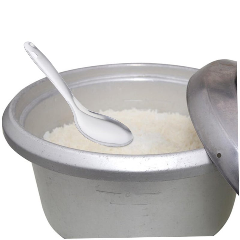 3Pcs Stainless Steel Rice Spoons With Comfortable Handles For Kitchen Home Hotel Use - Image 5