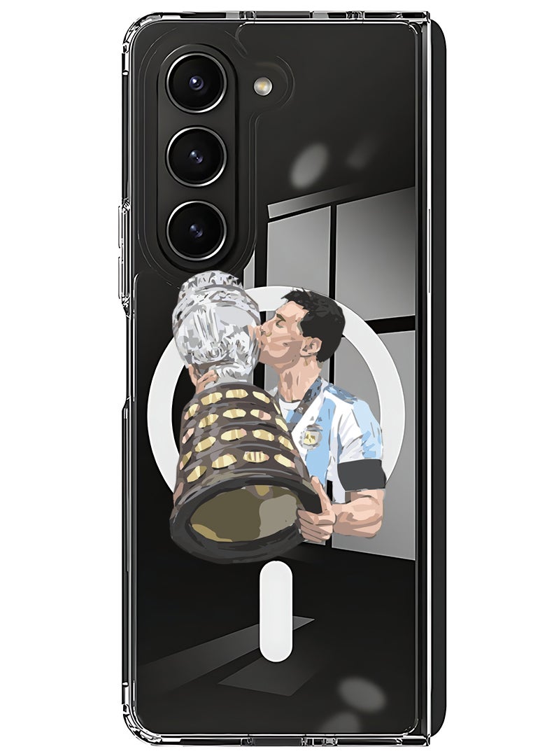 Theodor Magnetic Case for Samsung Galaxy Z Fold 6 Compatible with MagSafe Wireless Charging, Shockproof Phone Bumper Cover Messi - Image 1