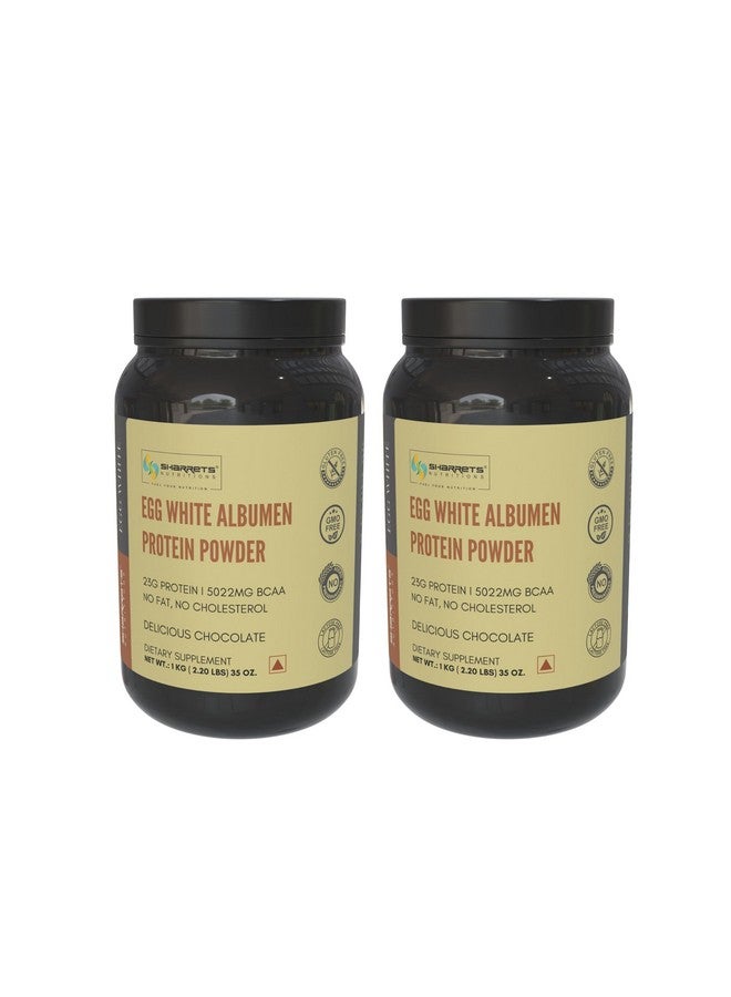 Sharrets Egg White Albumen Protein Powder, 1Kg X 2 Chocolate - Ideal For Athletes, Bodybuilders, And Health-Conscious Enthusiasts. - Image 1