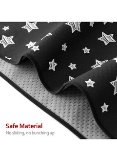 Moonsea Moonsea Large Splat Mat 54”x 72” Extra Large Waterproof Floor Mat with Non Slip Bottom, Baby Art Mat for Craft/Playtime/Mealtime on Table, Washable Portable Picnic Mat - Black Star, 4.5ft x 6ft  - Image 3