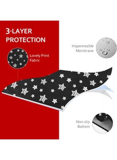 Moonsea Moonsea Large Splat Mat 54”x 72” Extra Large Waterproof Floor Mat with Non Slip Bottom, Baby Art Mat for Craft/Playtime/Mealtime on Table, Washable Portable Picnic Mat - Black Star, 4.5ft x 6ft  - Image 4
