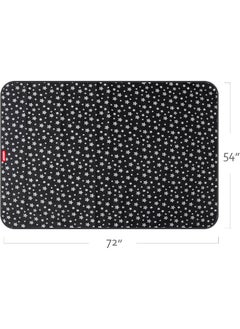 Moonsea Moonsea Large Splat Mat 54”x 72” Extra Large Waterproof Floor Mat with Non Slip Bottom, Baby Art Mat for Craft/Playtime/Mealtime on Table, Washable Portable Picnic Mat - Black Star, 4.5ft x 6ft  - Image 2
