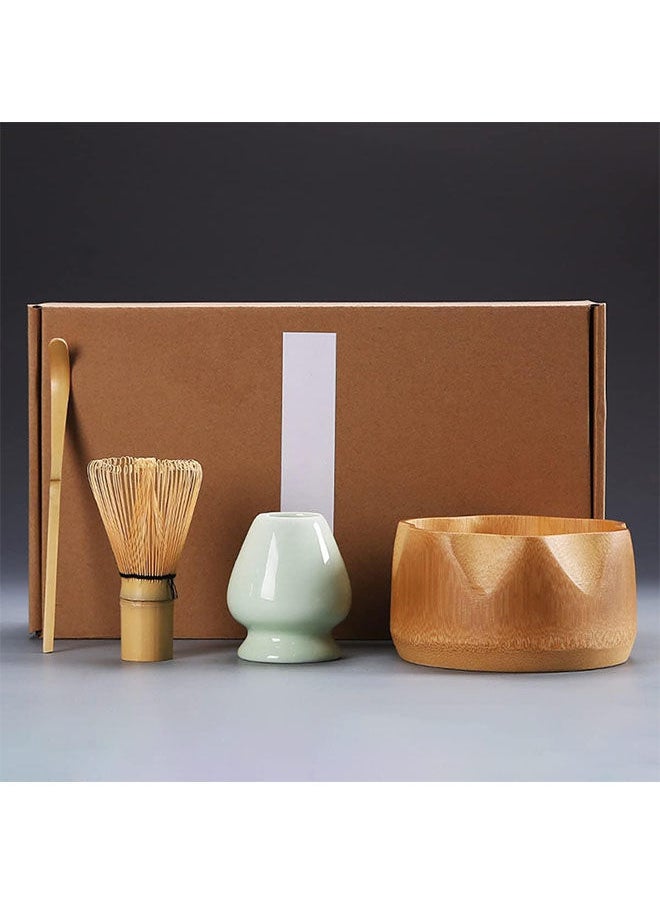 Arabest Matcha Set,Made of Pure Natural Bamboo,Includes Bamboo Whisk,Ceramic Whisk Holder,Bamboo Matcha Bowl,Bamboo Spoon,Suitable for Making Perfect Chinese Song Dynasty Tea Ceremony  - Image 1