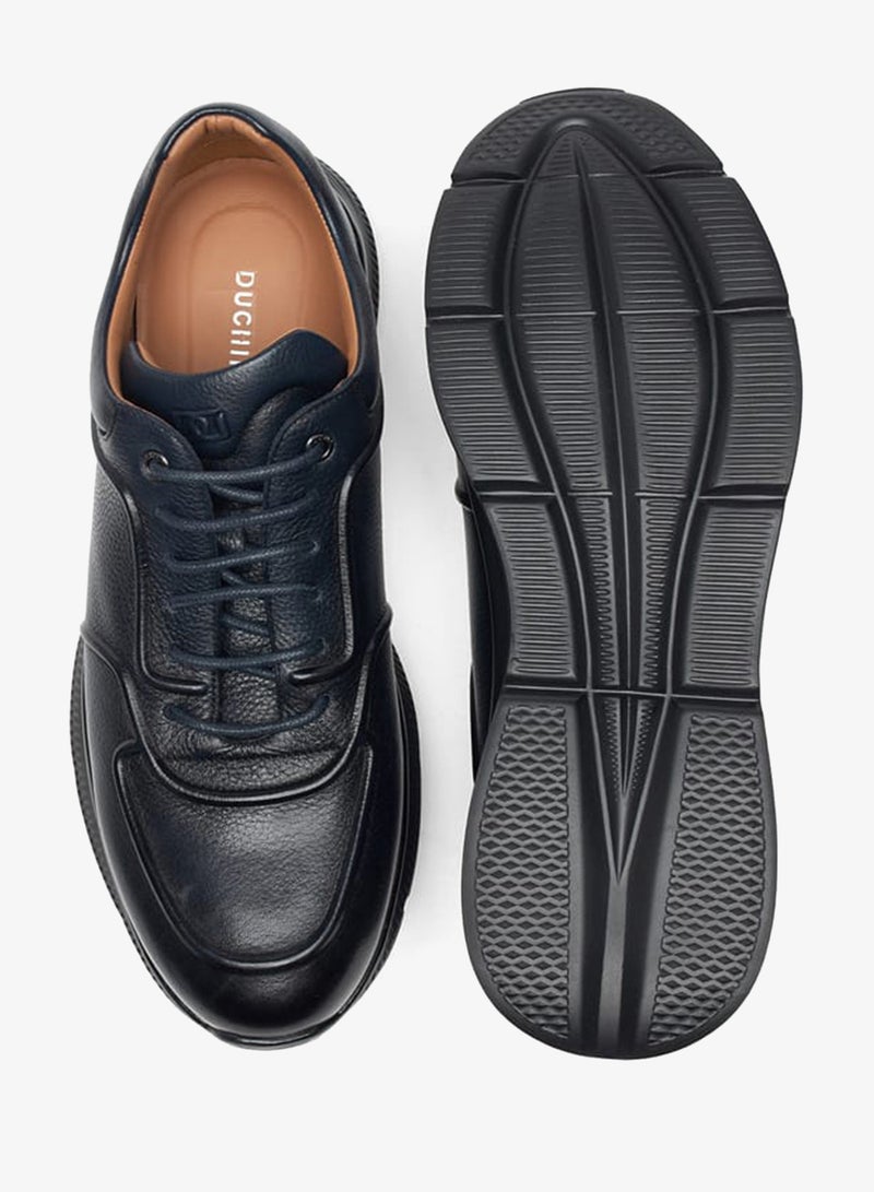 دوتشيني سنيكرز رجالي برباط وكاحل منخفض بنقشة بارزة - Image 4