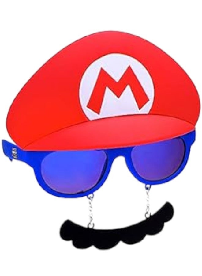 Toy Box Nintendo Mario Cartoon Shades Costume Sunglasses For Kids Party - Image 1