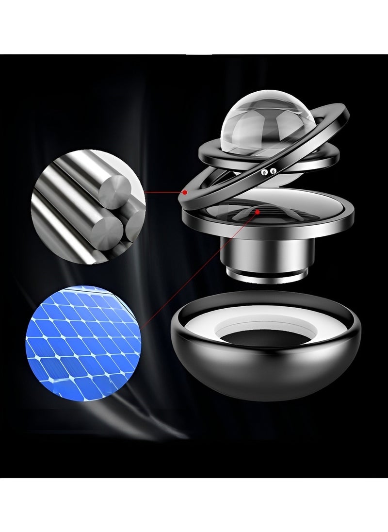 Car Air Freshener Solar Power Aromatherapy Combines Suspension and Rotation Essential Oil Diffuser with Interstellar Double Ring