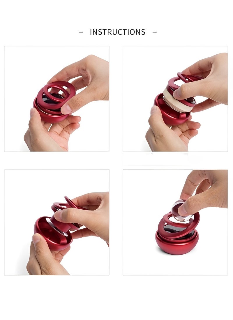 Car Air Freshener Solar Power Aromatherapy Combines Suspension and Rotation Essential Oil Diffuser with Interstellar Double Ring