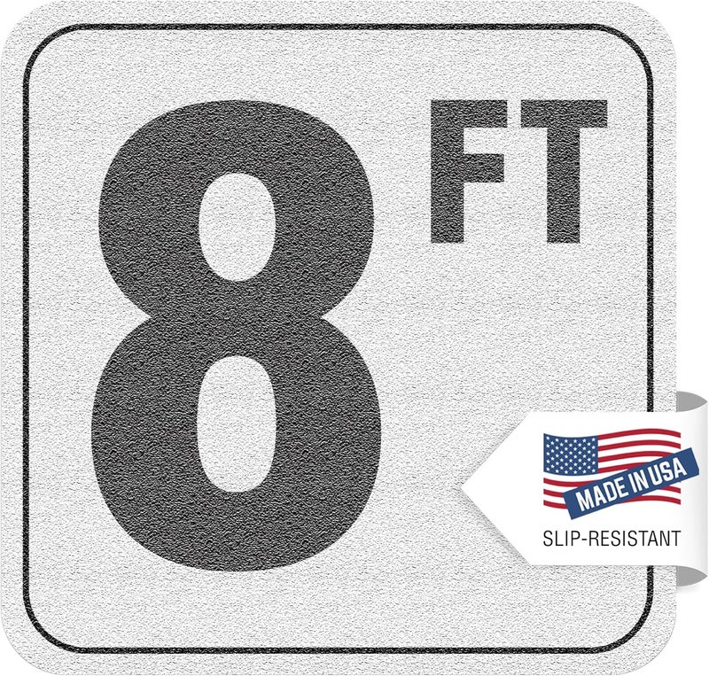 Aquatic Custom Tile , 8FT Pool Depth Markers, 6x6 Inches Vinyl Pool Stickers, Swimming Pool Number Markers, Pool Safety Signage, Adhesive Pool Depth Markers Stickers for Decks, Made in USA - Image 1