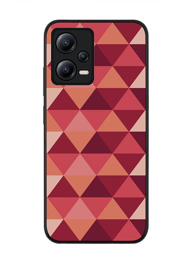 Stylizedd - Rugged Black edge case for Poco X5 / Redmi Note 12 5G Slim fit Soft Case Flexible Rubber Edges Anti Drop TPU Gel Thin Cover - Topsy Turvy Triangles - Image 1
