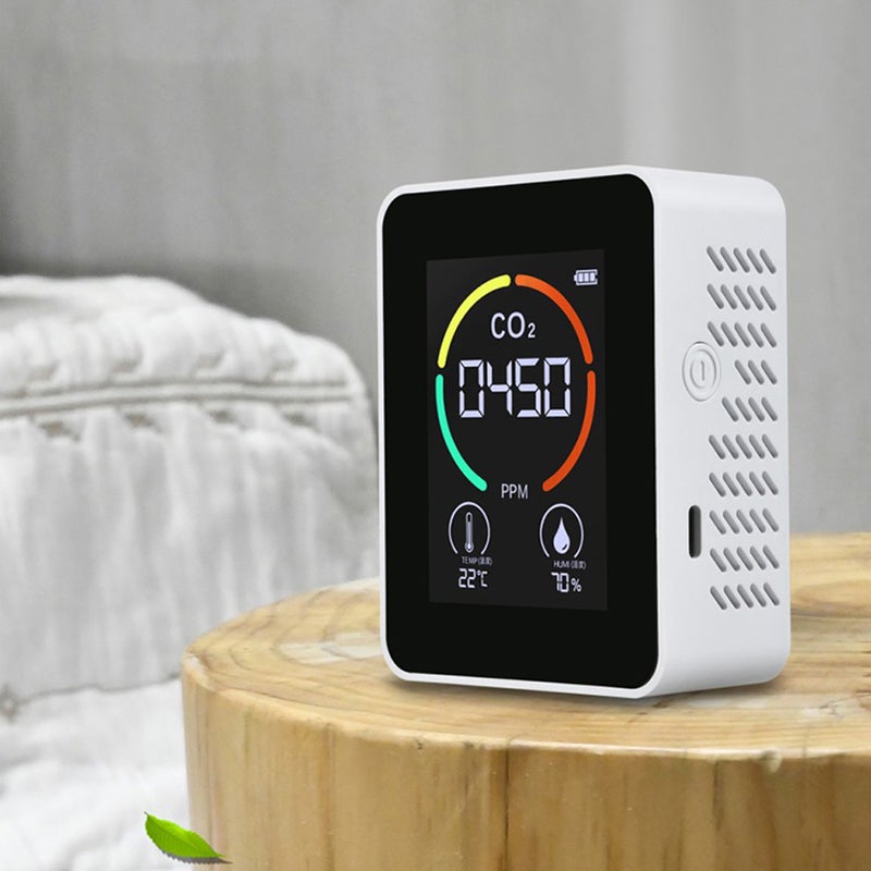 Indoor Portable CO2 Detector Multifunctional Thermohygrometer Home Digital Air Detector Intelligent Air Quality Analyzer Household Air Pollution Monitor - Image 2