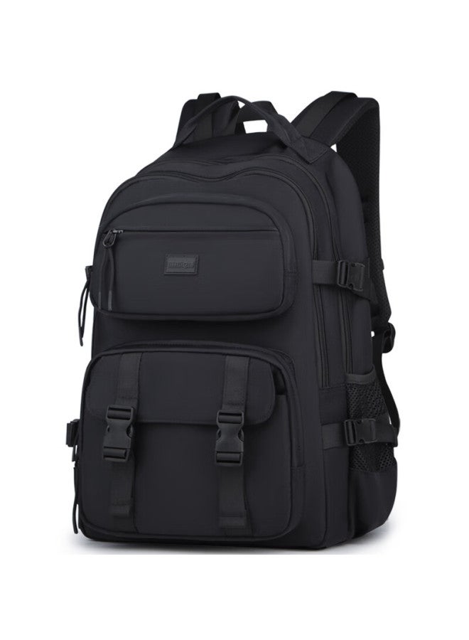 Edison High School Student Backpack, Large Capacity, Trendy Shoulder Bag For Middle School And College Students, Travel Backpack, 2481-1 Black - Image 1