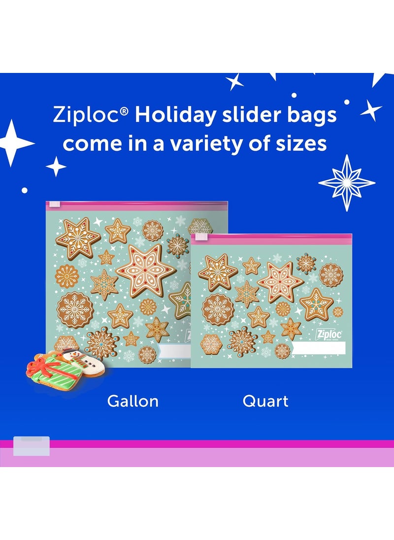 Ziploc Ziploc Gallon Food Storage Slider Bags Power Shield Technology For More Durability 12 Count Holiday Designs Packaging May Vary  - Image 3