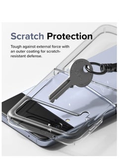 Rock Pow Slim Case Compatible with Samsung Galaxy Z Flip 4, Premium Thin Transparent Hard PC with Non-Slip Grip Protective Phone Cover for Z Flip4 5G (2022) - Clear  - Image 5
